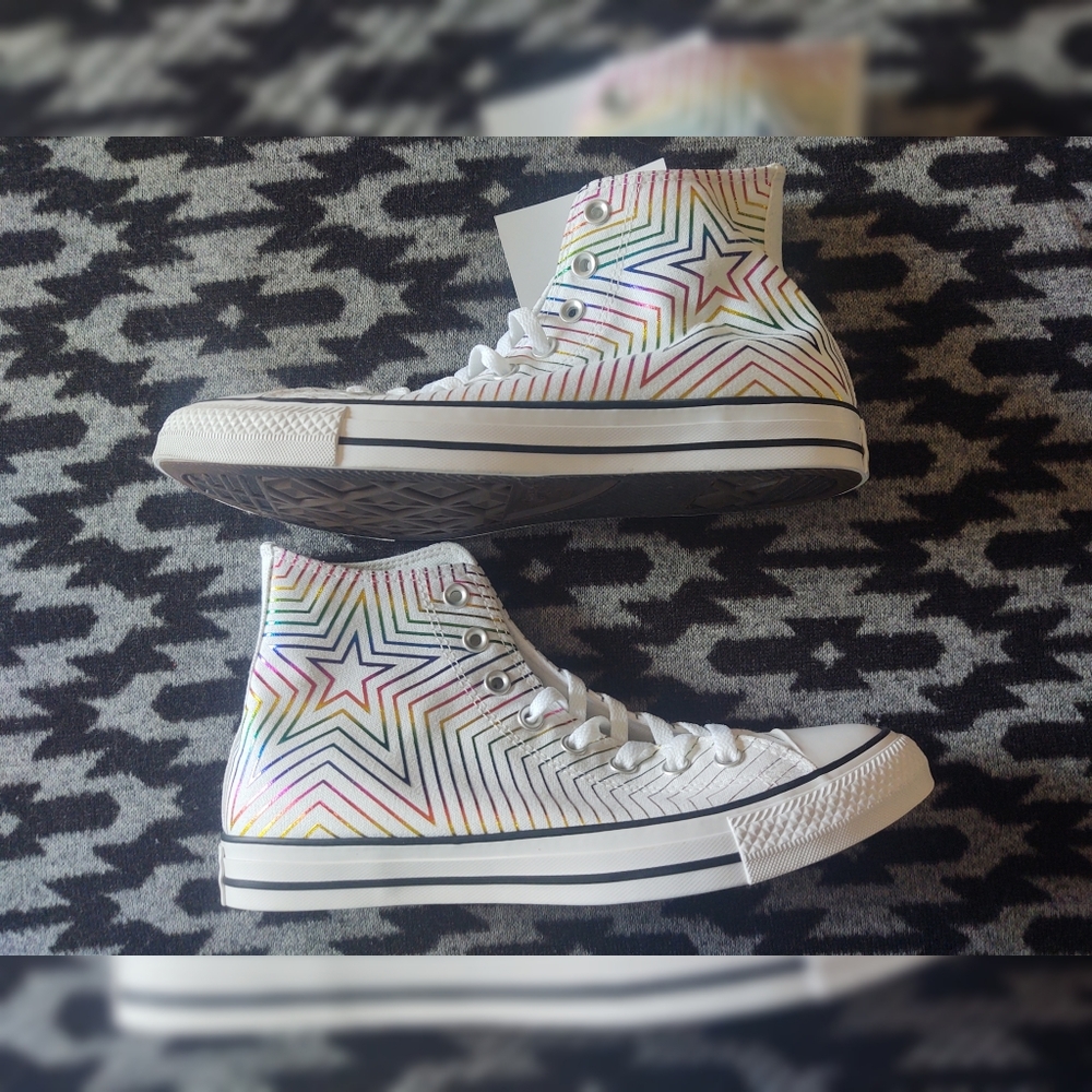 Converse Rainbow Metallic Star Women's 10.5 New